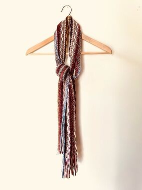 Cozy and beautiful multicolored knit scarf